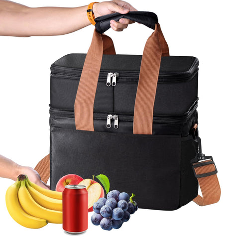 Eutopic lunch bag in office or beach scene, ready for meals anywhere.