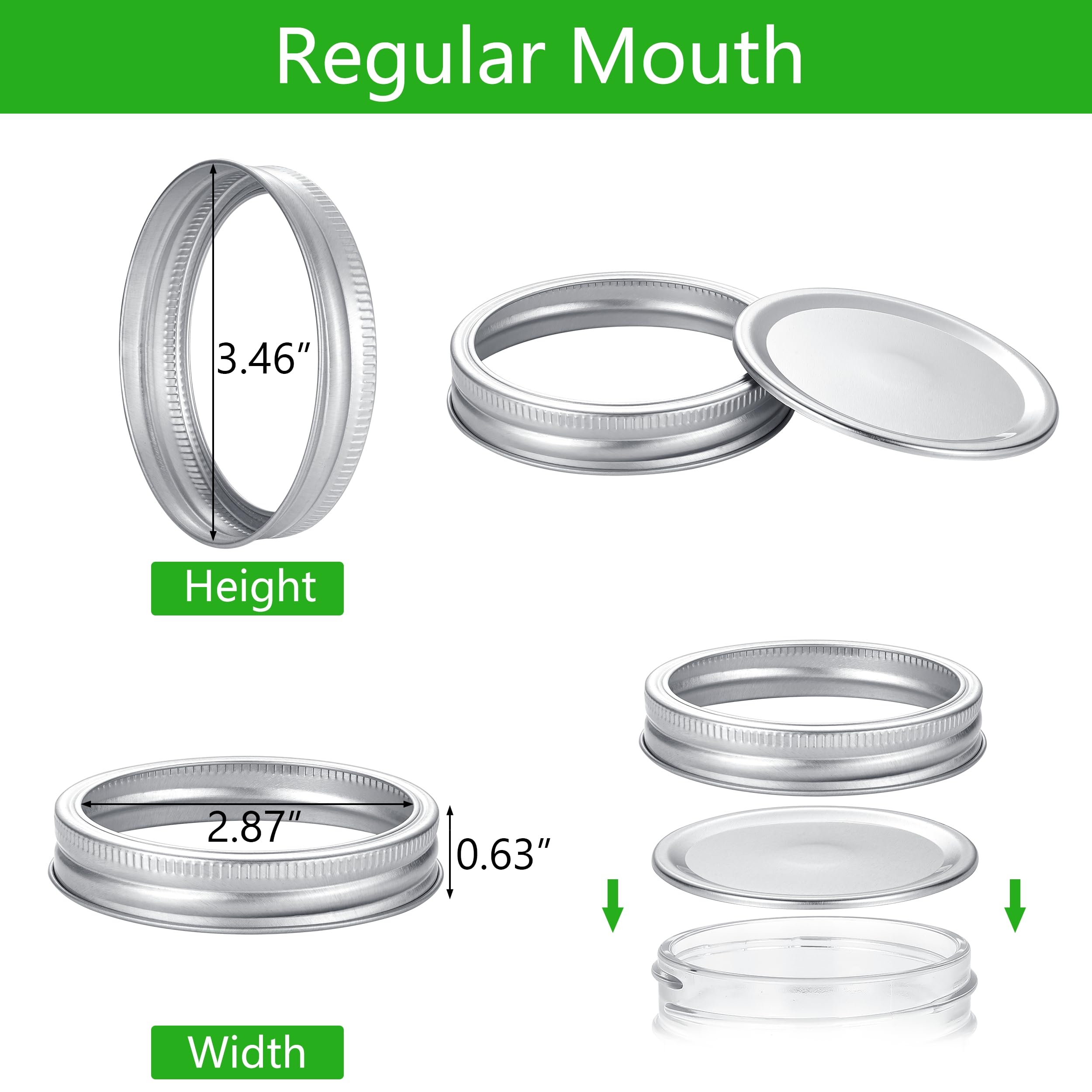 EvaHab packaging display with lids and rings set for reliable canning.