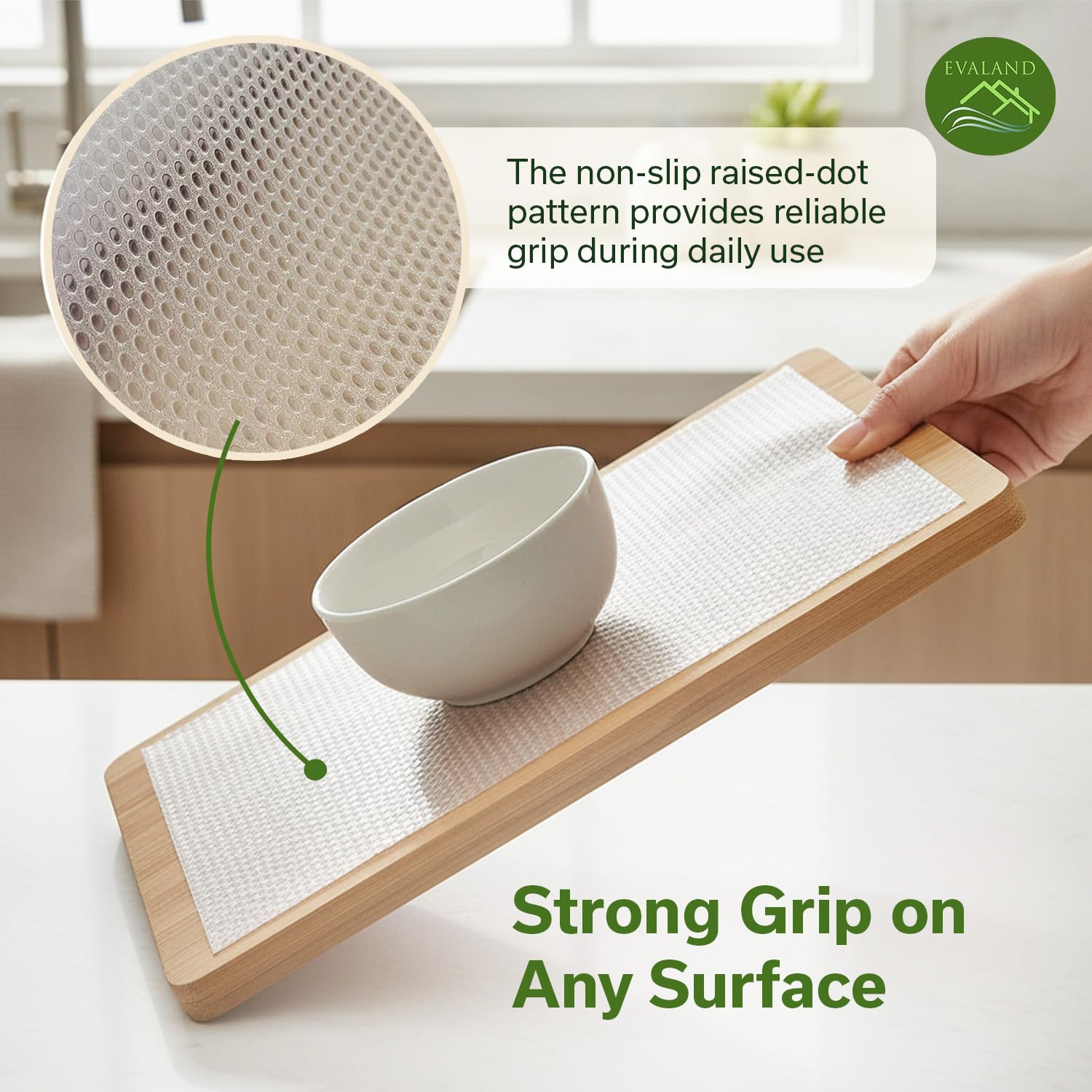 EVALAND custom-fit liner easily trimmed to every shelf.