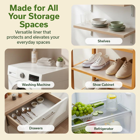 EVALAND shelf liner for refrigerator shelves is easy to wipe.