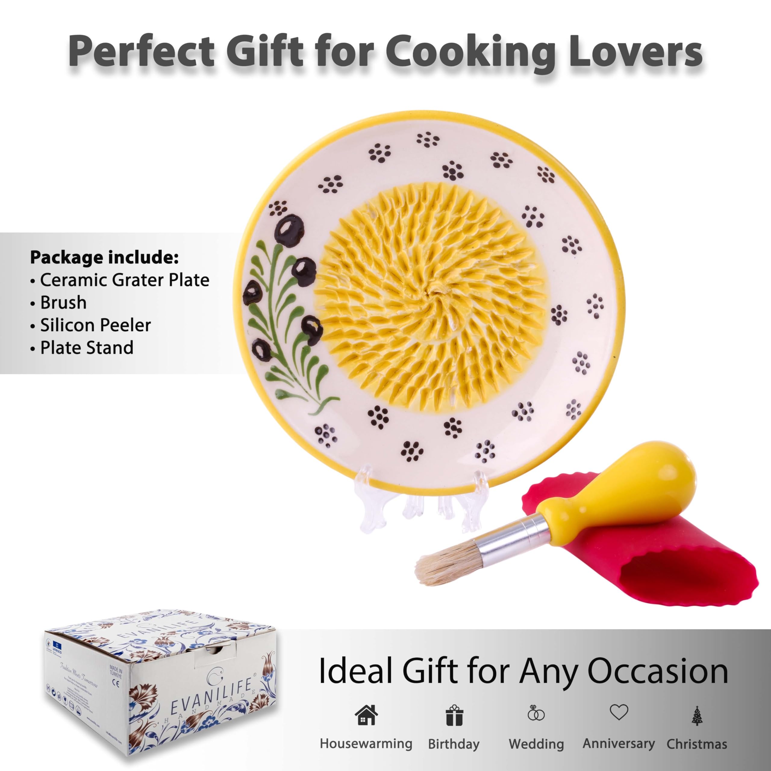 EVANILIFE versatile grater for garlic, ginger, cheese and more