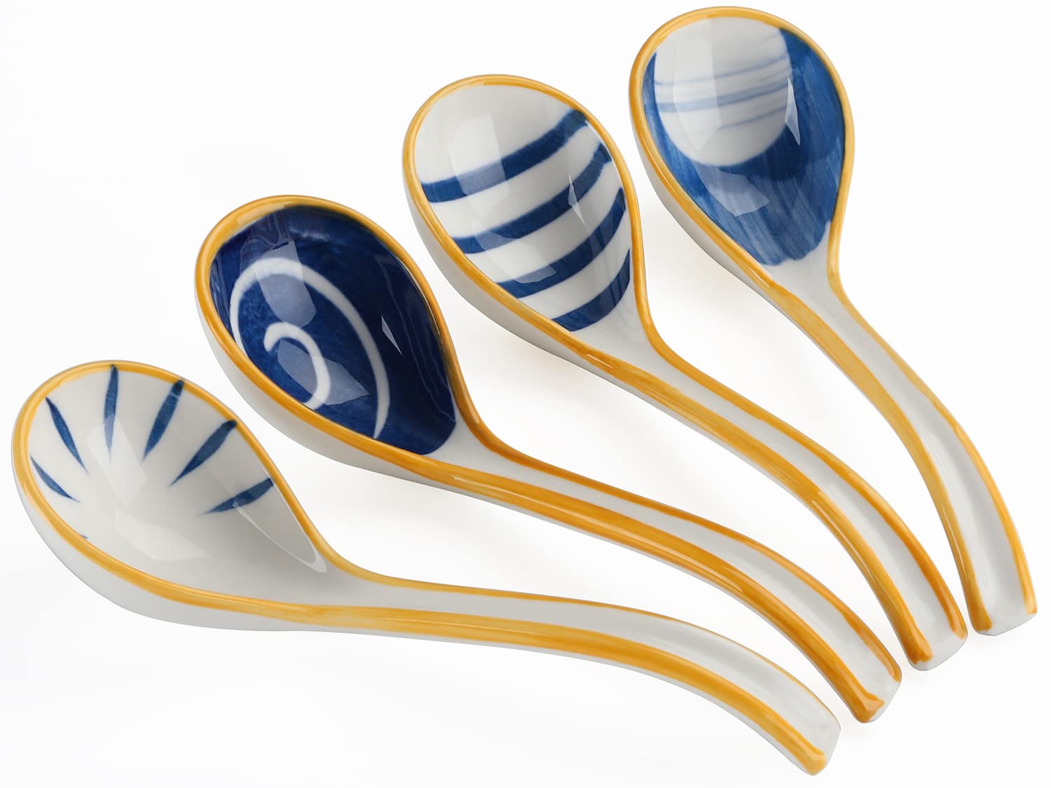 Evannt four-piece ceramic spoon set with durable porcelain finish