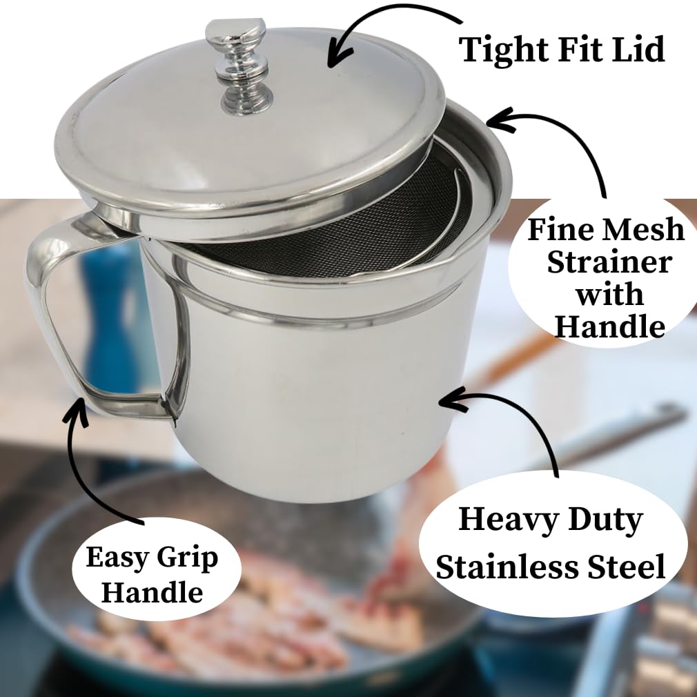 Evelots 5-cup bacon grease storage ready for future cooking