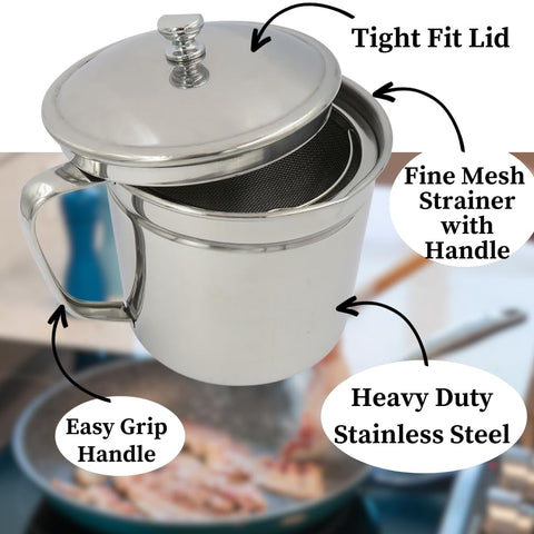 Evelots 5-cup bacon grease storage ready for future cooking