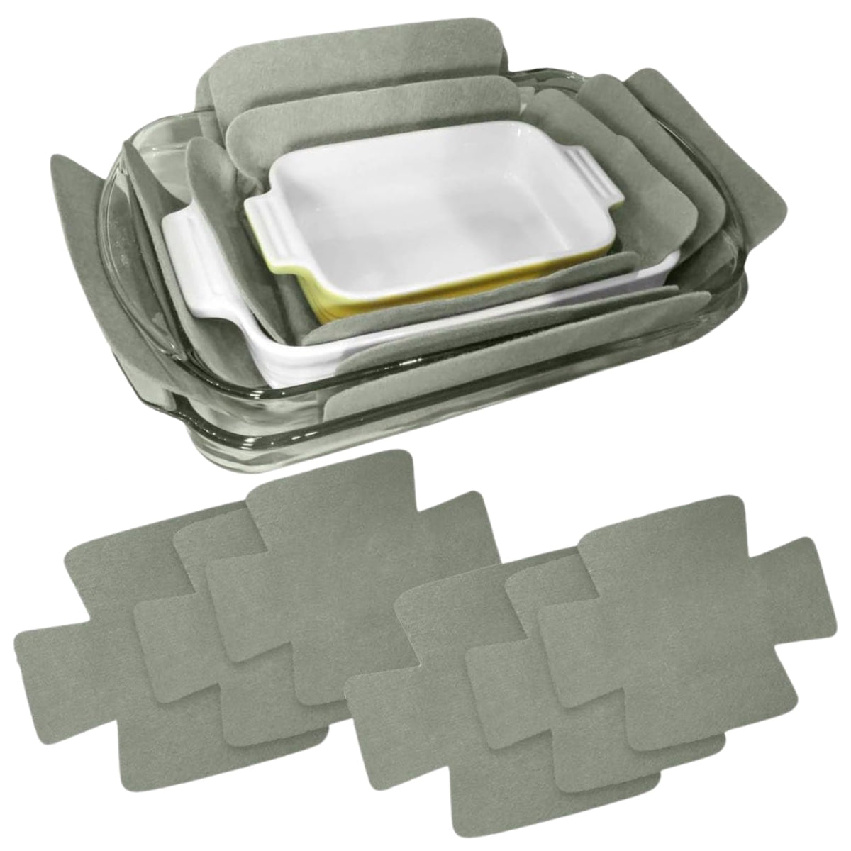 Evelots bakeware scratch protectors between large dishes to prevent chips during stacking