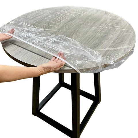 Evelots clear round table cover protects a 45-56 inch table while showcasing the surface