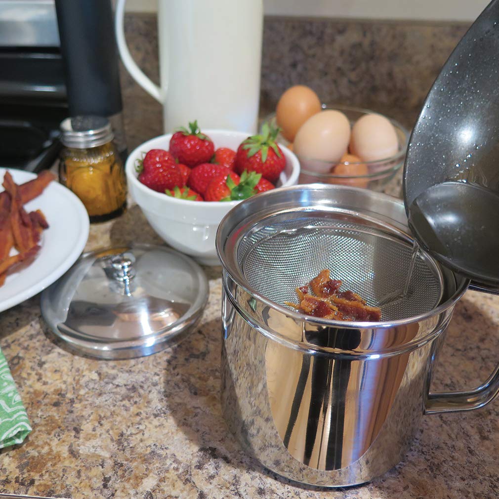 Evelots multi-use grease container for tea, gravy, and more