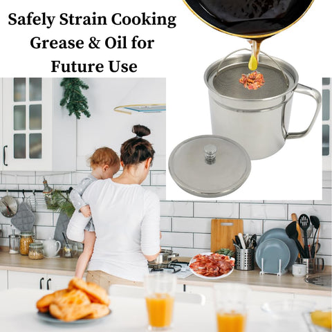 Evelots removable strainer basket for easy cleaning and reuse of oils