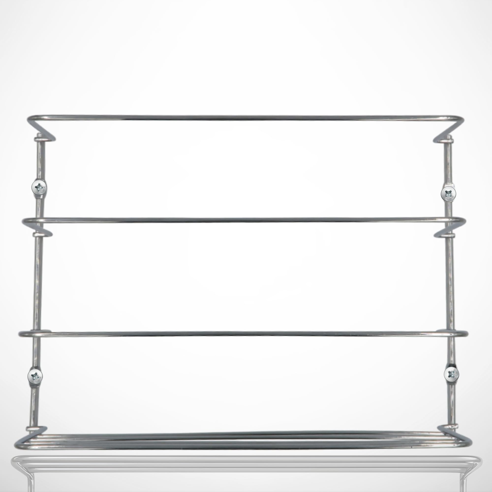 Evelots wrap storage rack for foil and paper keeps kitchen prep organized.