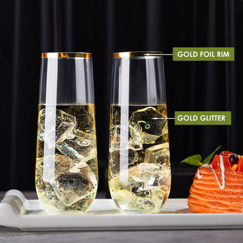 Outdoor-friendly, shatterproof champagne flutes for patio and poolside parties