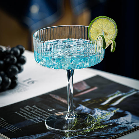 eventpartener stem cocktail glasses with ribbed design add sophistication