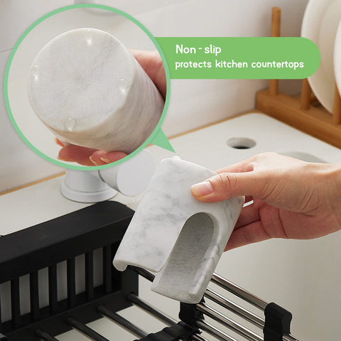 EVERBBKING marble sponge holder kitchen organization with elegant minimalist style.