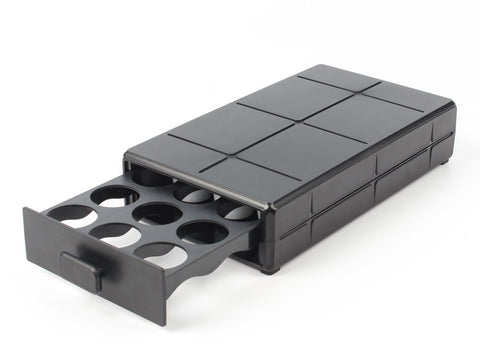 Everie coffee pod drawer side profile showcasing sturdy frame and space-saving design.