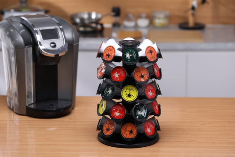 EVERIE coffee pod storage carousel dimensions indicating compact footprint