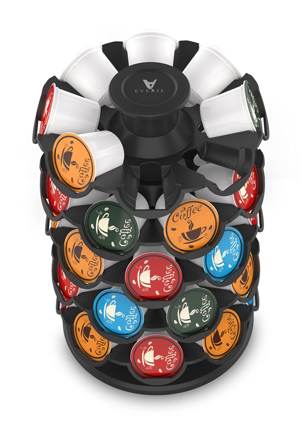 EVERIE coffee pod storage carousel front view showing a 40-slot organizer