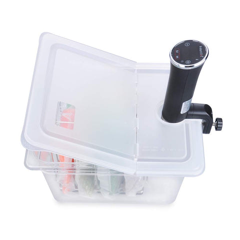 Everie collapsible hinged lid closed, ready for checks without removing the lid.