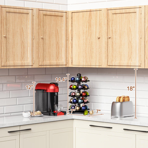 Everie Rotary carousel top view reveals five-tier design and compact footprint