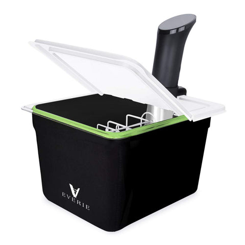 Everie kit in use with water bath and ingredients demonstrates real-world setup.