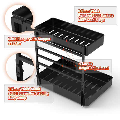 EVERIE top basket offers four height options for tall items and flexible storage.
