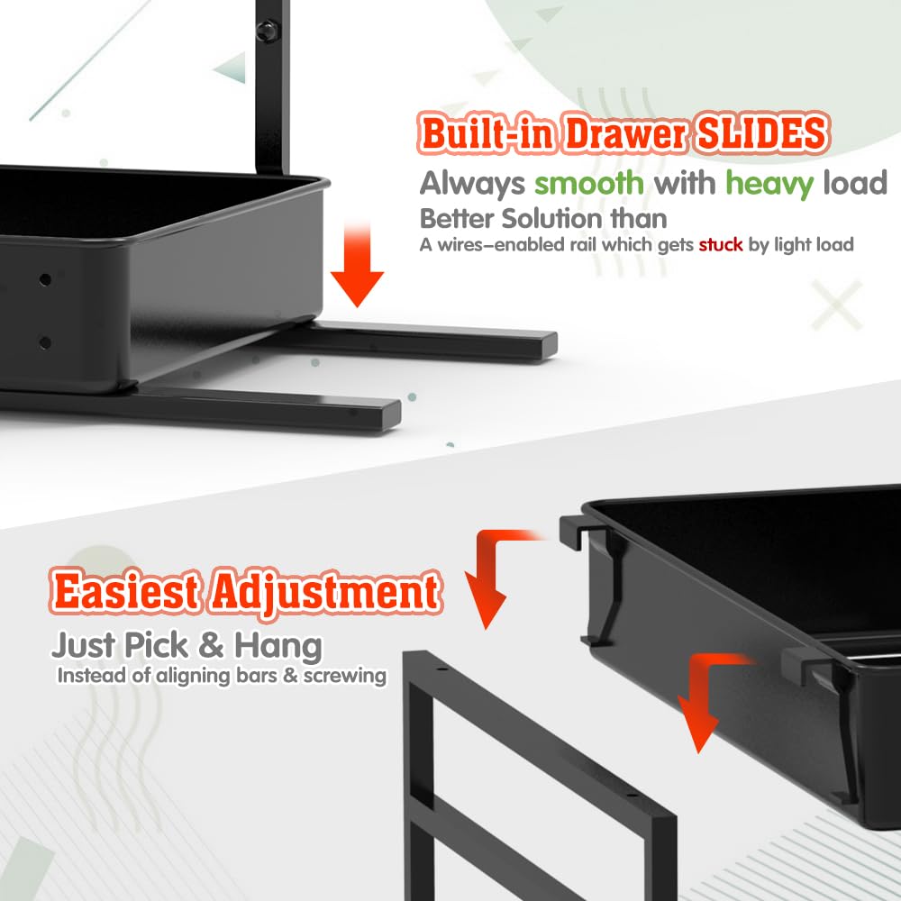 EVERIE under-sink pull-out basket supports heavy items with smooth operation.