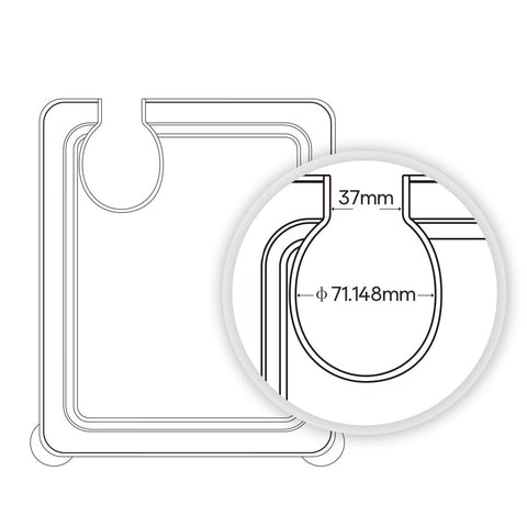 EVERIE universal silicone lid with corner cutout keeps water refilling easy.