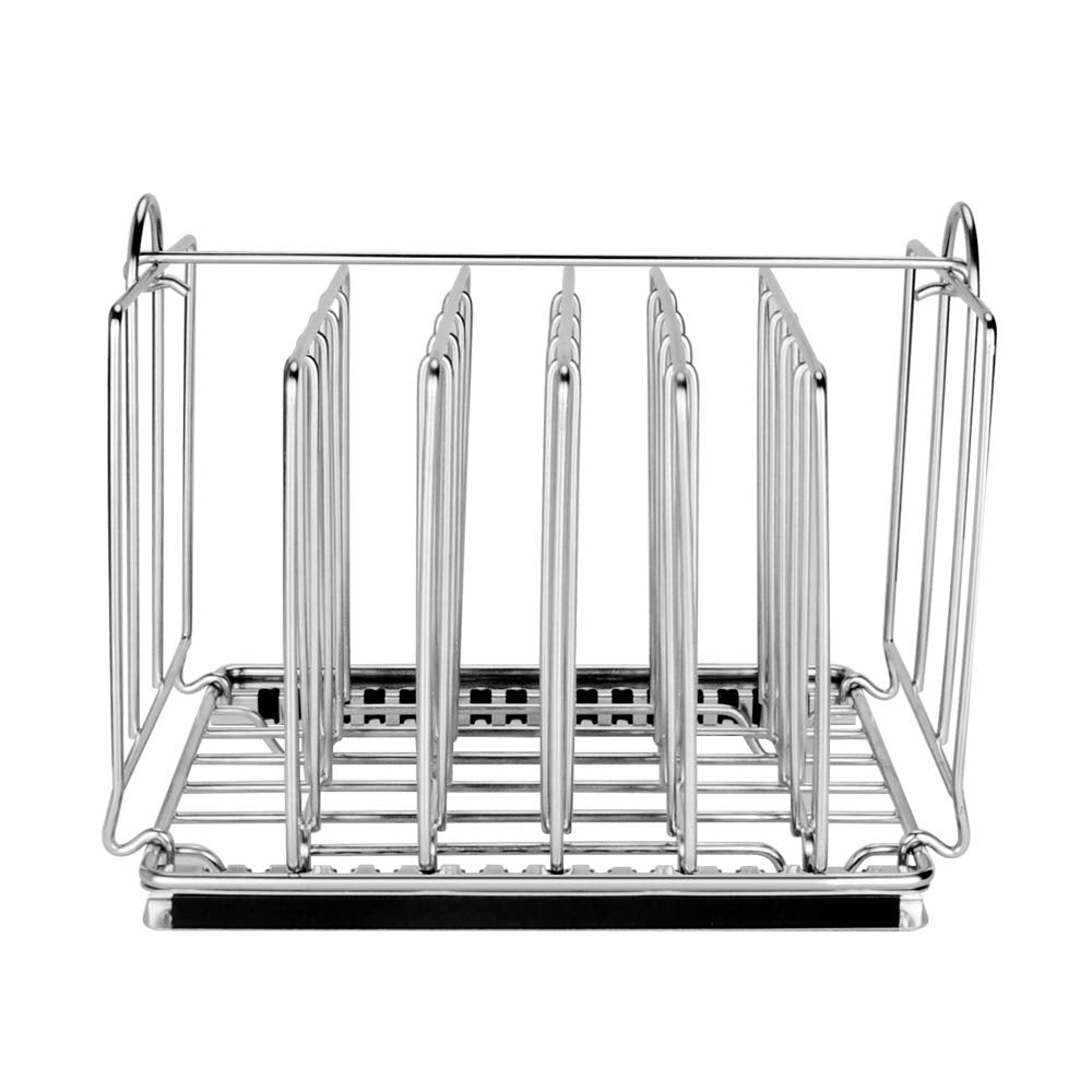 Everie rack with detachable dividers lets you customize spacing for varied items.