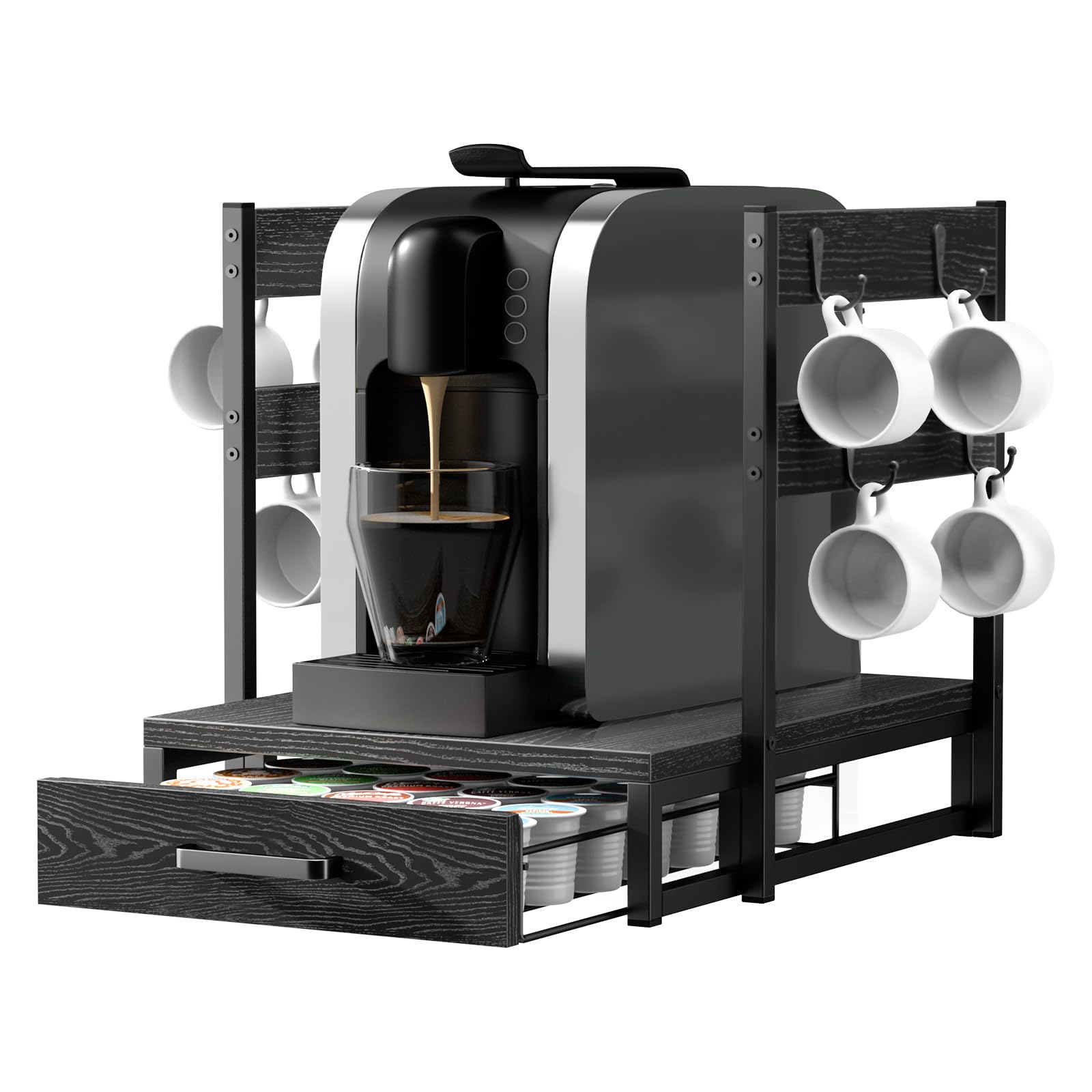 Evermagin coffee pod drawer with 35 K-Cups neatly organized for quick selection