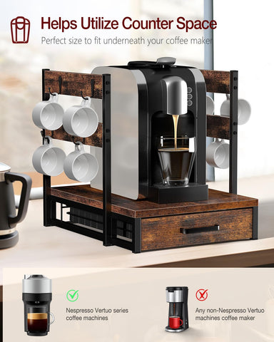 Compact organizer drawer reduces countertop clutter and enhances flow.