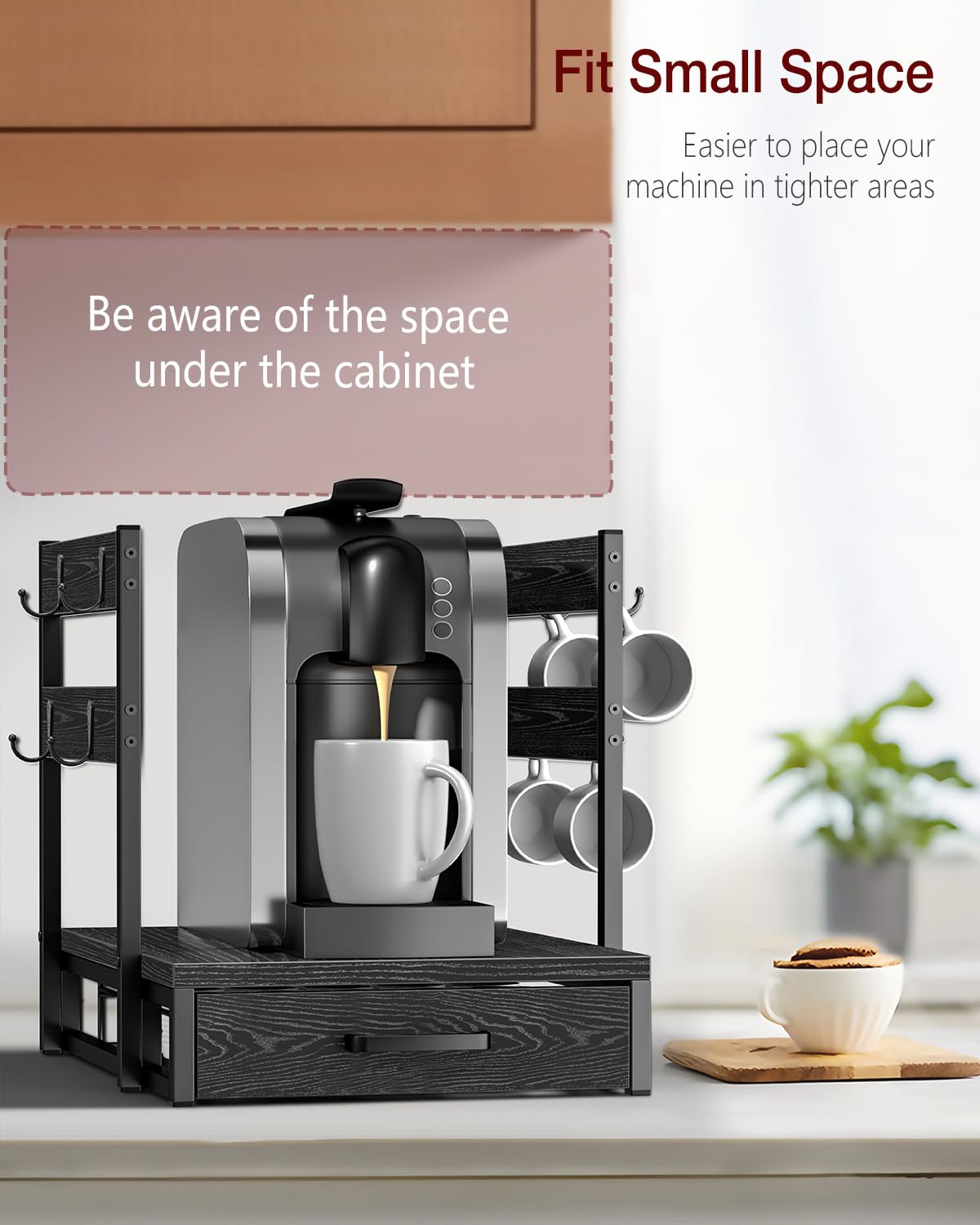 Evermagin tidy kitchen coffee station in a modern home setting