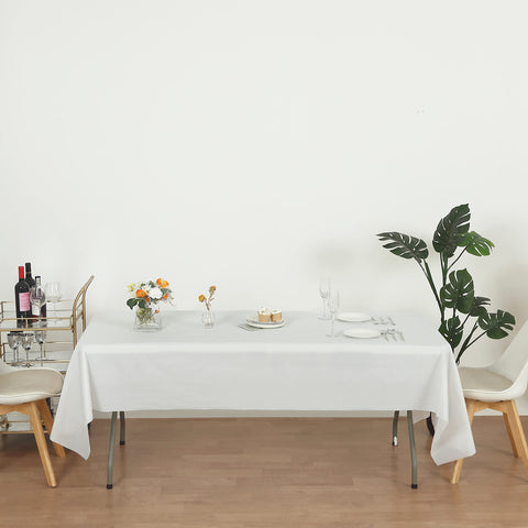Evershine outdoor party with white table covers for quick cleanup