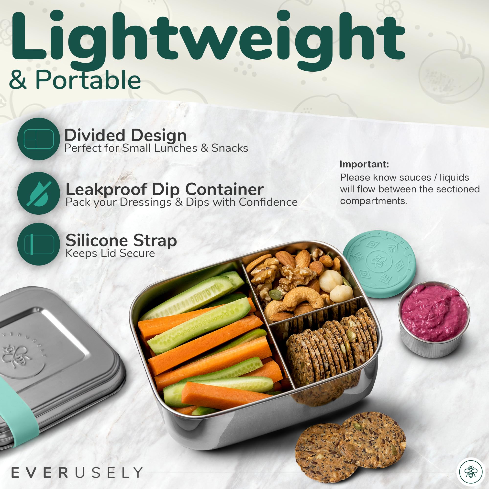 Everusely Bento Box dishwasher-safe for quick cleaning after use