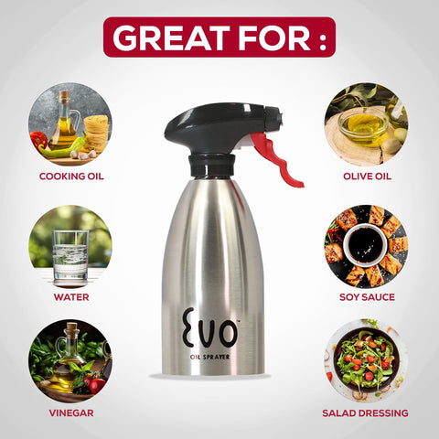 Evo Oil Sprayer non-aerosol design with fan pattern for even coverage