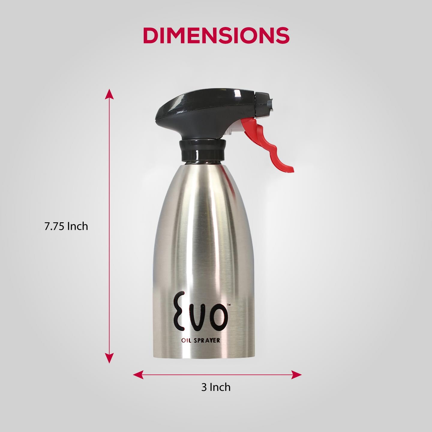 Evo Sprayer pours olive oil or vinegar with balanced fan spray