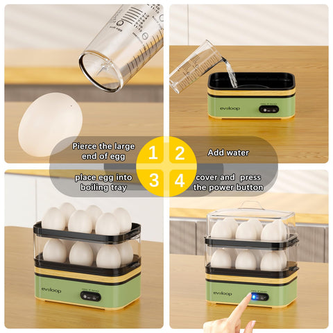 Evoloop Rapid Egg Cooker BPA-free components, safe for everyday use