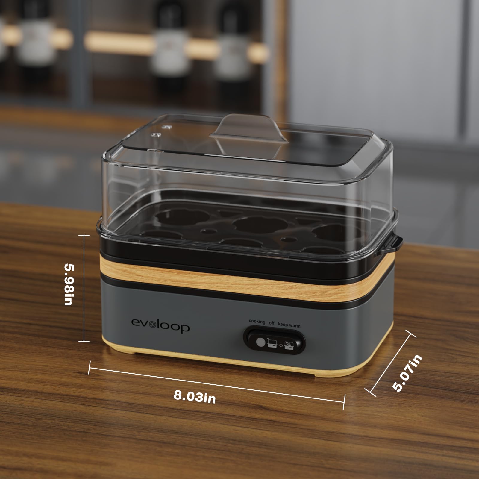 Evoloop Rapid Egg Cooker compact design fits dorm kitchens