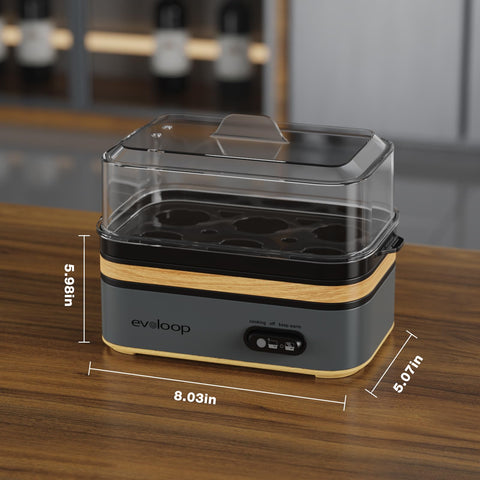 Evoloop Rapid Egg Cooker compact design fits dorm kitchens