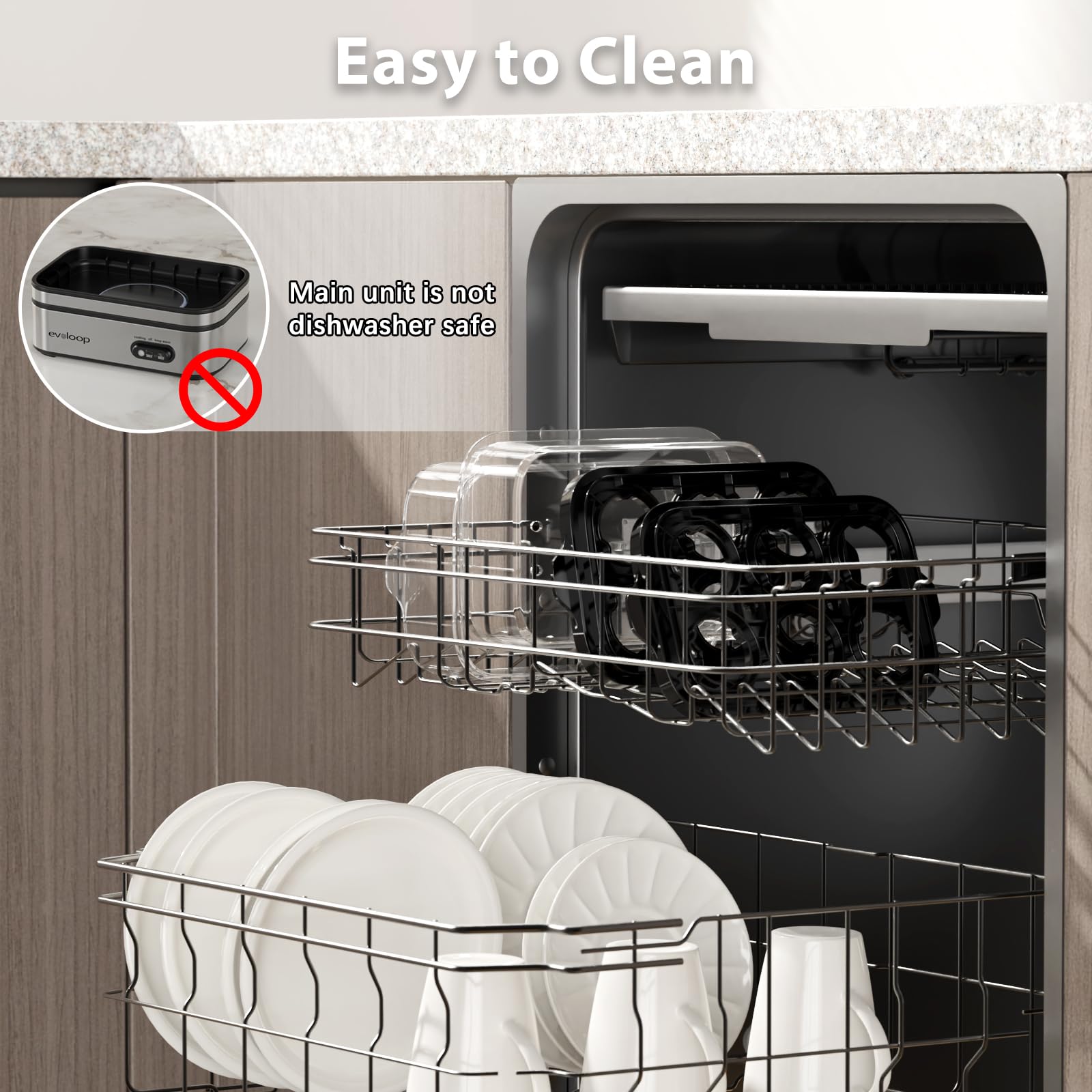 Evoloop egg holder trays keep eggs steady for neat portions.