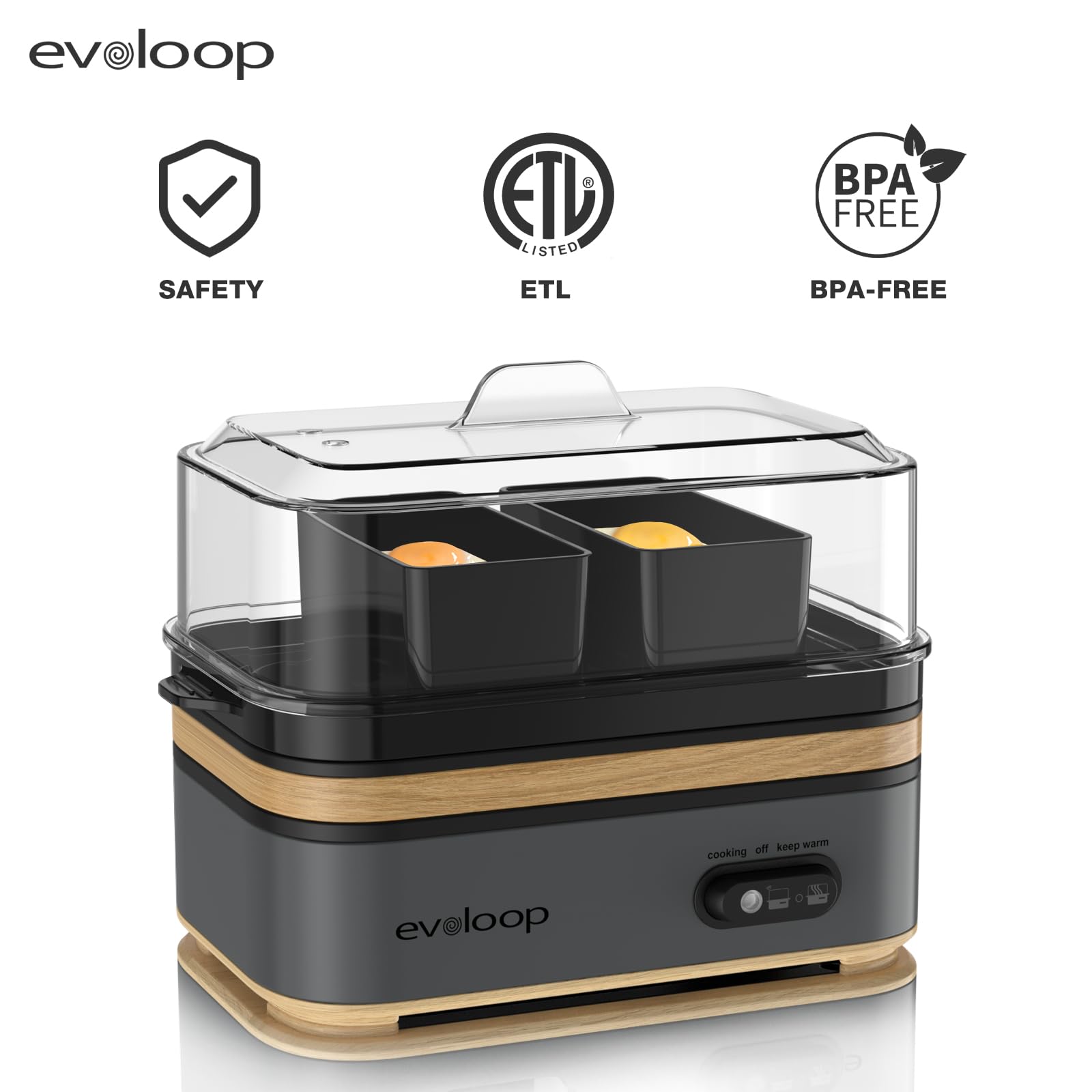 Evoloop Rapid Egg Cooker scrambled eggs option for quick meals
