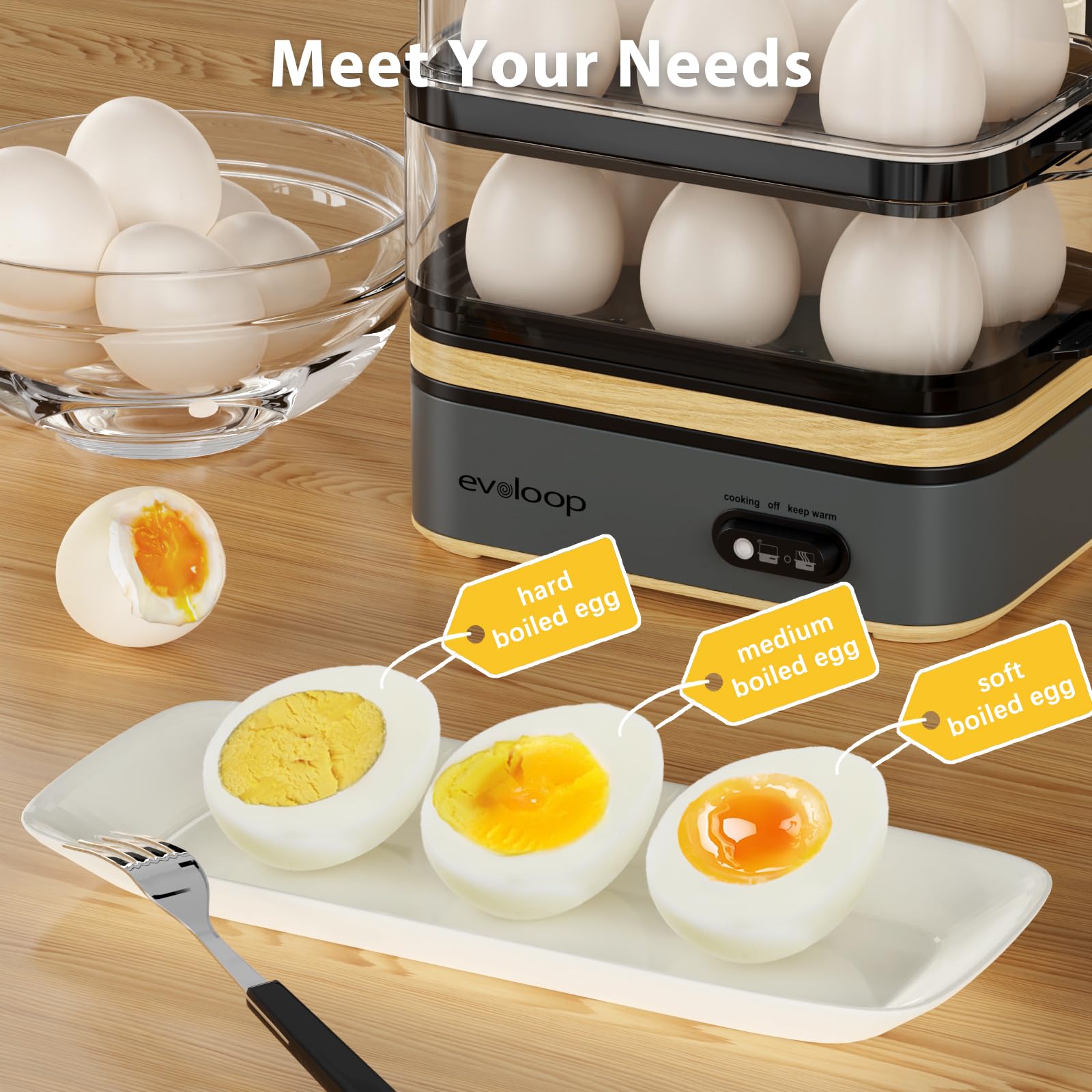 Evoloop unit with stackable design saves space on crowded countertops.