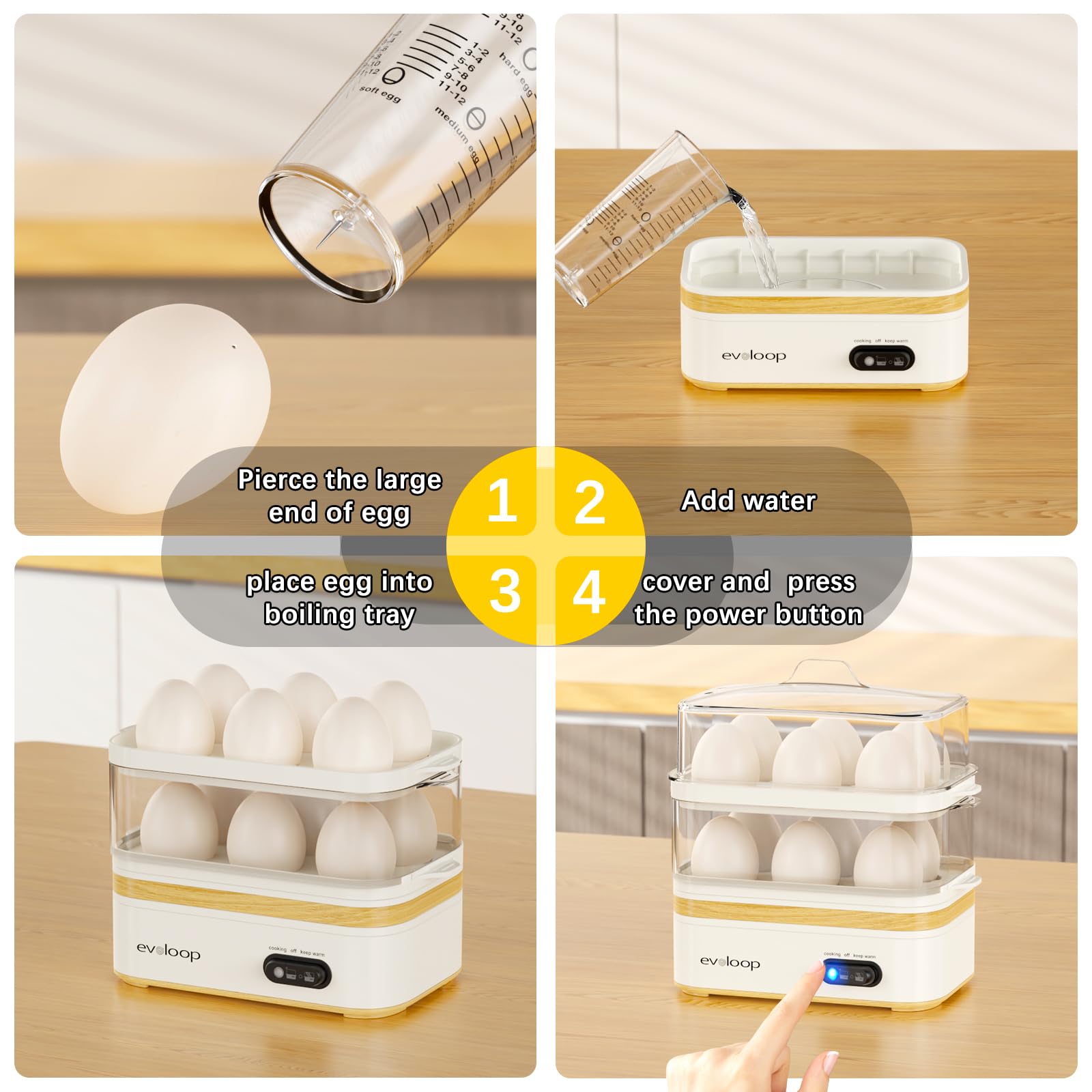 Evoloop transparent lid lets you monitor progress without lifting