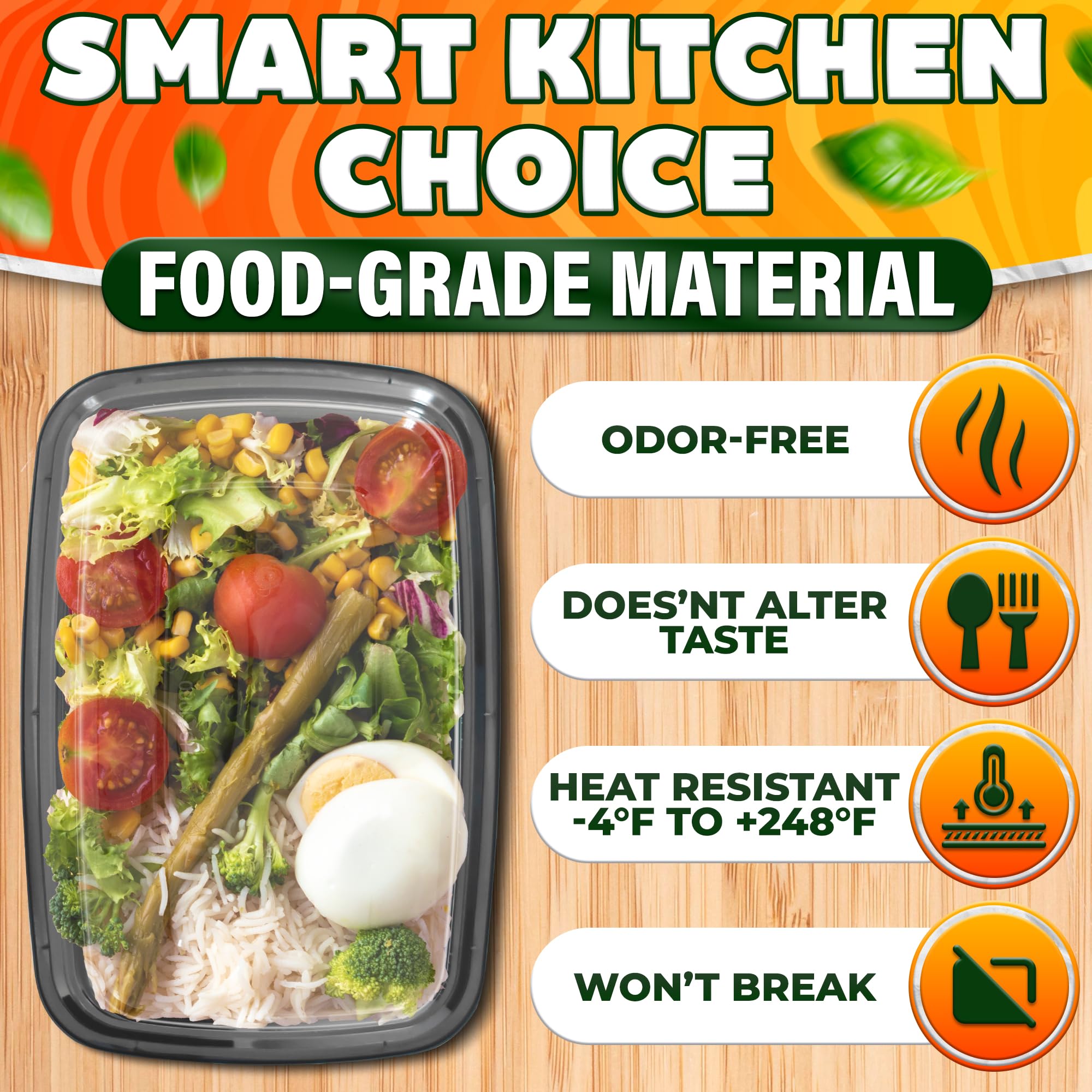 Evrblock freezer-safe container keeps prepped meals fresh in the freezer.