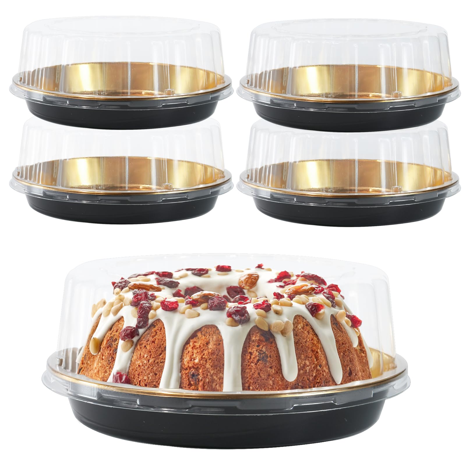 EWAFILU 11-inch round cake carrier with dome lid for secure transport and display.