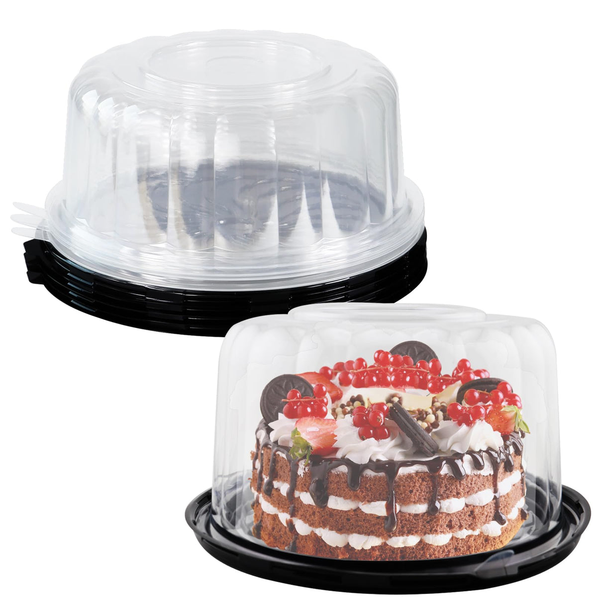 EWAFILU 5-piece 10-inch round cake container base for secure transport