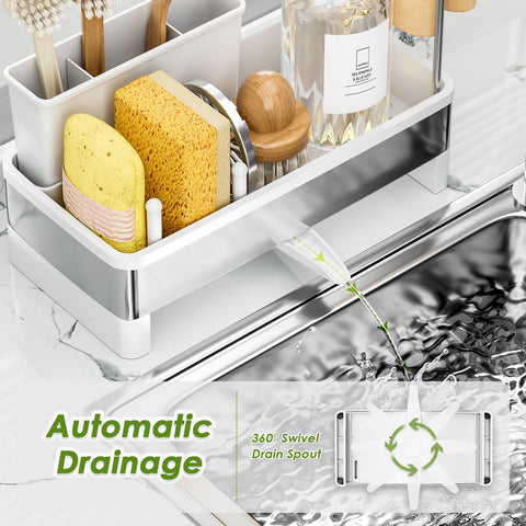 Ewaiira sink caddy anti-slip base protects countertops from scratches