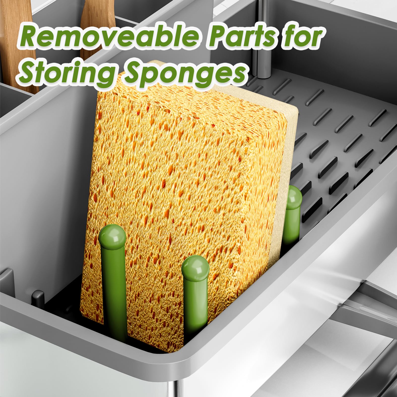Ewaiira sink caddy divider design maximizes small counter space
