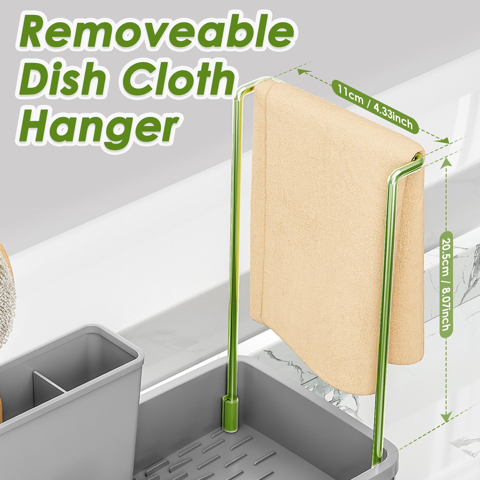 Ewaiira sink caddy towel rack keeps dishcloths dry and accessible