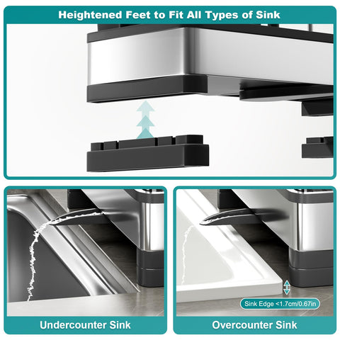 Ewaiira anti-slip base protects countertops while sponge stays upright.