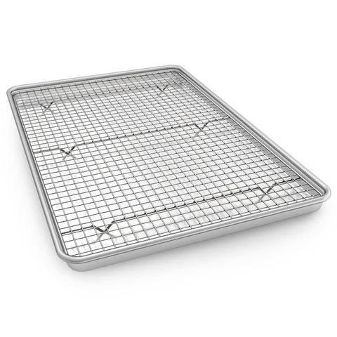 EWFEN 24-inch baking sheet with rack shows warp-resistant design for large batches