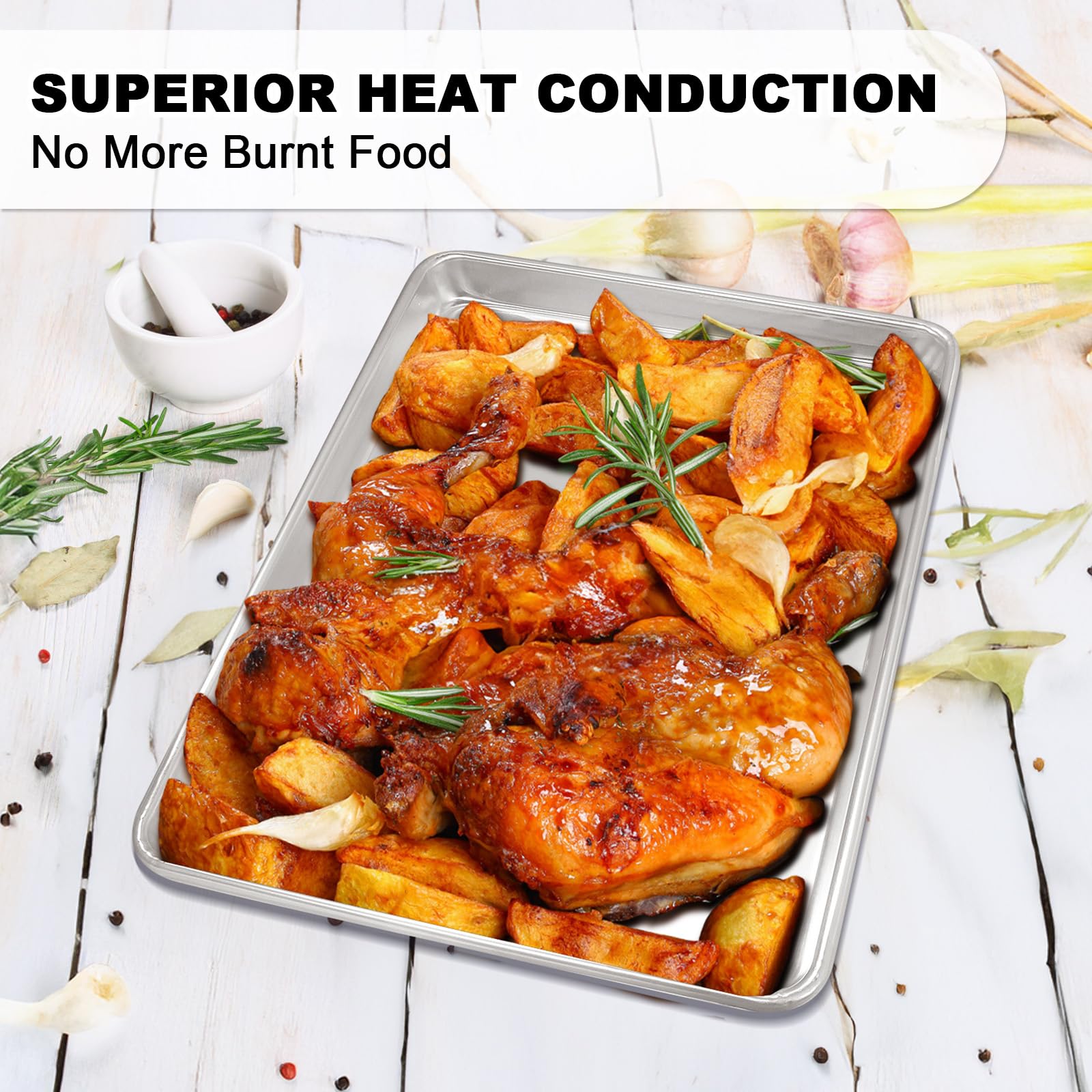 EWFEN aluminum baking tray delivers even heat and quick cooling