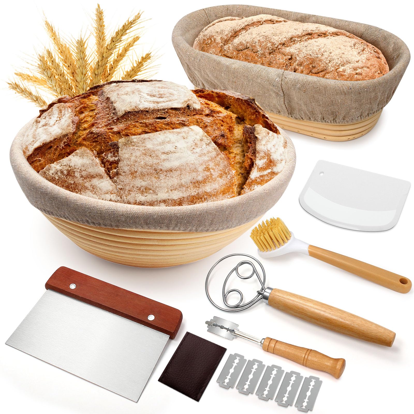 EWFEN round banneton 9-inch proofing basket for non-stick loaf shaping